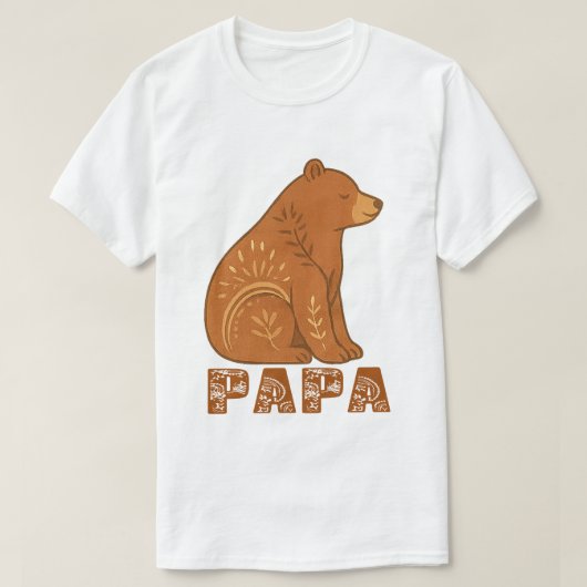 Papa Bear Classic Boho T-Shirt Tシャツ (デザイン正面)