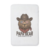 Papa Bear Cowboy Bear Patriotic Vintage Vector Des バスマット (正面縦)