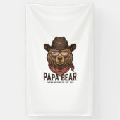 Papa Bear Cowboy Bear Patriotic Vintage Vector Des 横断幕 (縦)