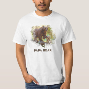 *~* PAPA BEAR Cub Art Father's Day Gift AP86 Tシャツ