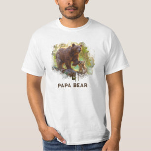 *~* PAPA BEAR Cub Art Father's Day Gift AP86 Tシャツ