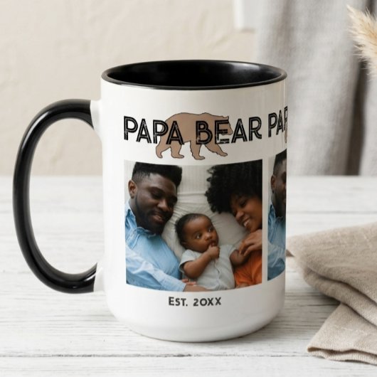 Papa Bear Father Year Established Photo ツートーンマグカップ