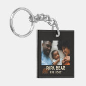 Papa Bear Father Year Established Photo Black キーホルダー (正面左)