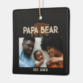 Papa Bear Father Year Established Photo Black セラミックオーナメント (左)