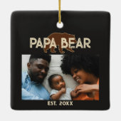 Papa Bear Father Year Established Photo Black セラミックオーナメント (裏面)