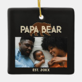 Papa Bear Father Year Established Photo Black セラミックオーナメント (正面)