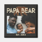 Papa Bear Father Year Established Photo Black マグネット (正面)