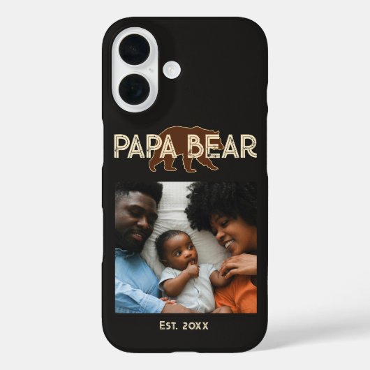 Papa Bear Father Year Established Photo Black Case-Mate iPhoneケース (裏面)