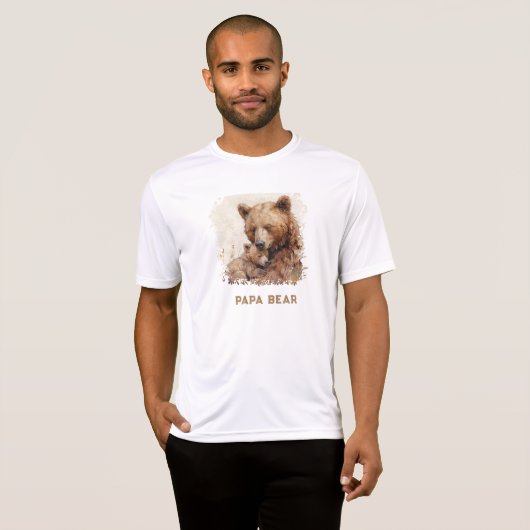*~* PAPA BEAR Father's Day Gift Cub Art AP86 Tシャツ (正面フル)