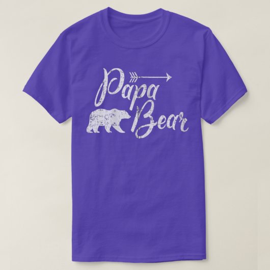 Papa Bear Father's Day Zip Tシャツ (デザイン正面)