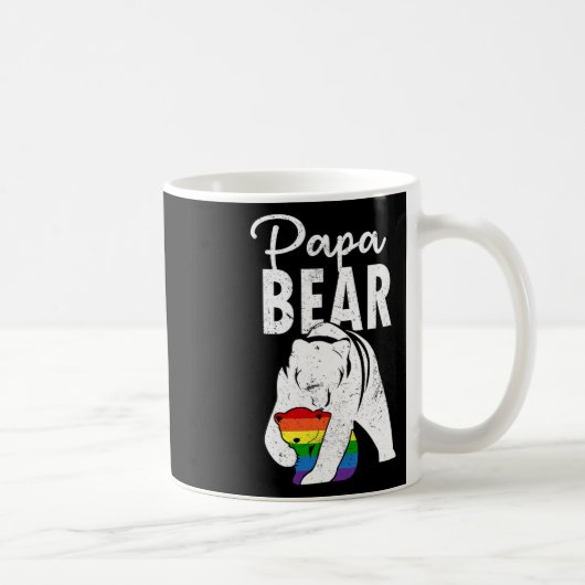 Papa Bear Gay Pride Rainbow Flag Lgbt Dad Camping  コーヒーマグカップ (右)