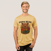 Papa Bear LGBTQ Pride Shirt: Rainbow Flag Dad Gift トライブレンドＴシャツ (正面全面)