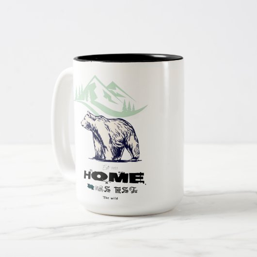 Papa Bear Mug – 父ユニークの日の贈り物，カスタムD ツートーンマグカップ (正面左)