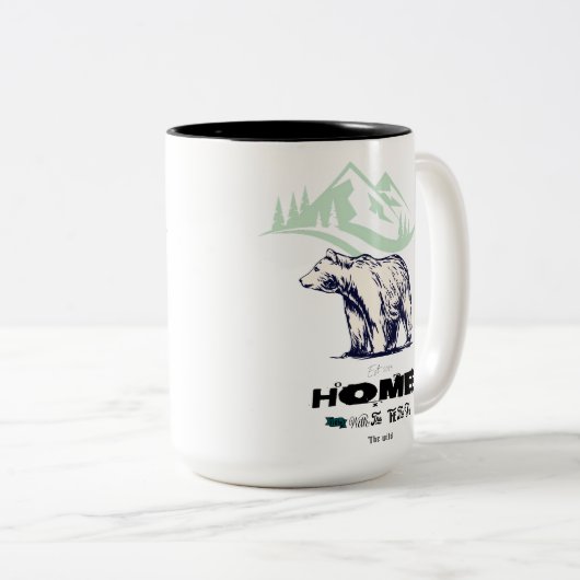 Papa Bear Mug – 父ユニークの日の贈り物，カスタムD ツートーンマグカップ (正面右)