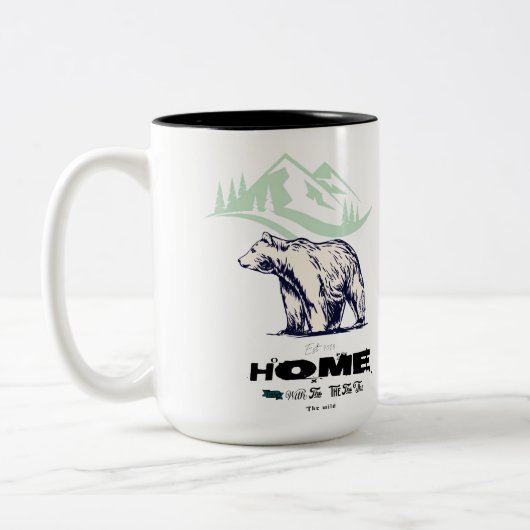 Papa Bear Mug – 父ユニークの日の贈り物，カスタムD ツートーンマグカップ (左)