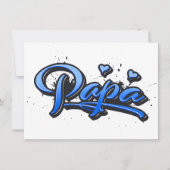 Papa blue Heart Graffiti Karte (正面)