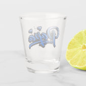 Papa blue Heart Graffiti Schnapsglas Glas ショットグラス (裏面)