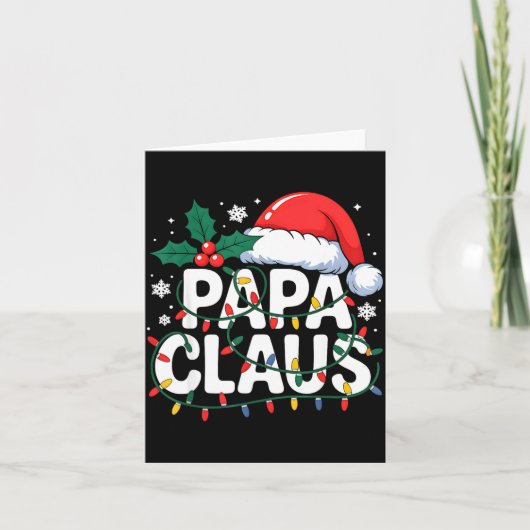 Papa Claus Christmas Lights Santa Family Matching  カード (正面)