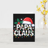 Papa Claus Christmas Lights Santa Family Matching  カード (黄色い花)