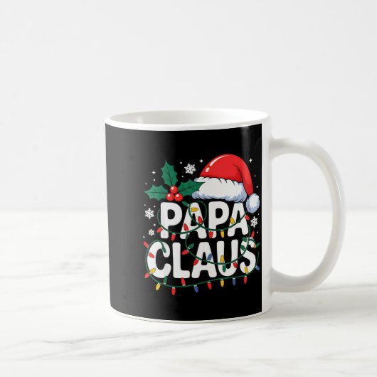 Papa Claus Christmas Lights Santa Family Matching  コーヒーマグカップ (右)
