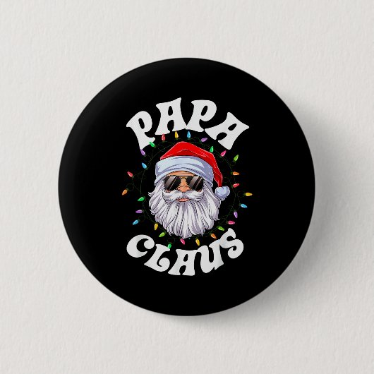 Papa Claus Santa Christmas Dad Family Matching Paj 缶バッジ (正面)