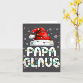 Papa Claus Santa Hat Christmas Lights Pajama Famil カード (黄色い花)