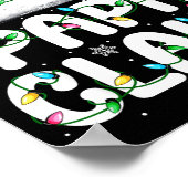 Papa Claus Santa Hat Christmas Lights Pajama Famil ポスター (角)