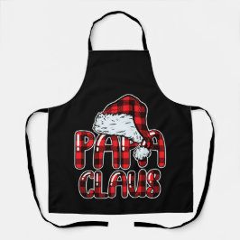 Papa Claus Santa Hat Red Buffalo Plaid Christmas エプロン