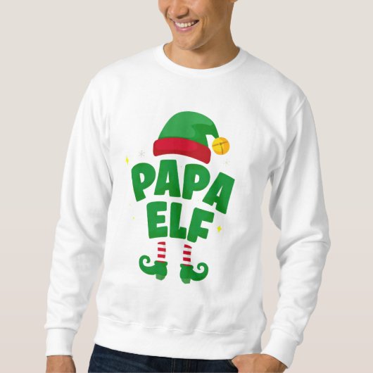 Papa Elf Christmas Family Pajama Design スウェットシャツ (正面)