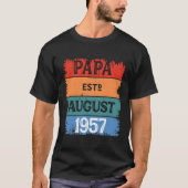 Papa Est 威厳がある 1957おじいちゃん誇りを持った最高のパパ伝説 Tシャツ (正面)