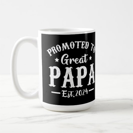 papa est 2024 t素晴らしシャツに昇格 コーヒーマグカップ (左)