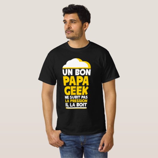 Papa Geek Bière Pression Tシャツ (正面フル)