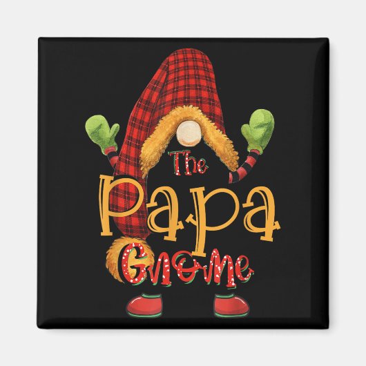 Papa Gnome Christmas Pajamas Matching Family Group マグネット (正面)