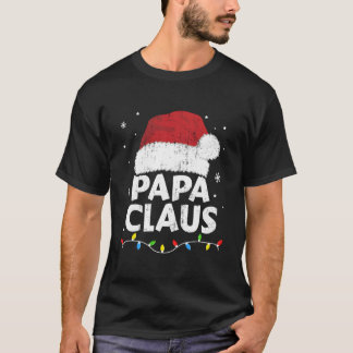 Papa Grandpa Claus Lights Family Pajama Tシャツ
