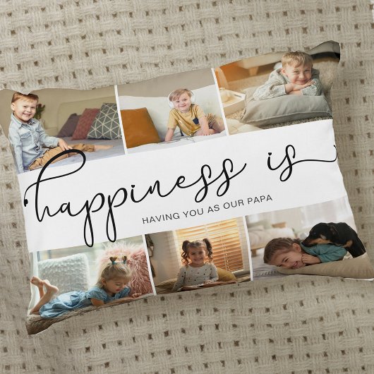 Papa Happiness is 6 Photo Collage アクセントクッション