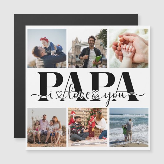 Papa I Love Youフォトコラージュカスタム写真 (正面/裏面)