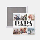 Papa I Love Youフォトコラージュカスタム写真 マグネット (正面/裏面)