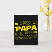 Papa In The Galaxy Funny Fathers Day Gift For Men  カード (黄色い花)