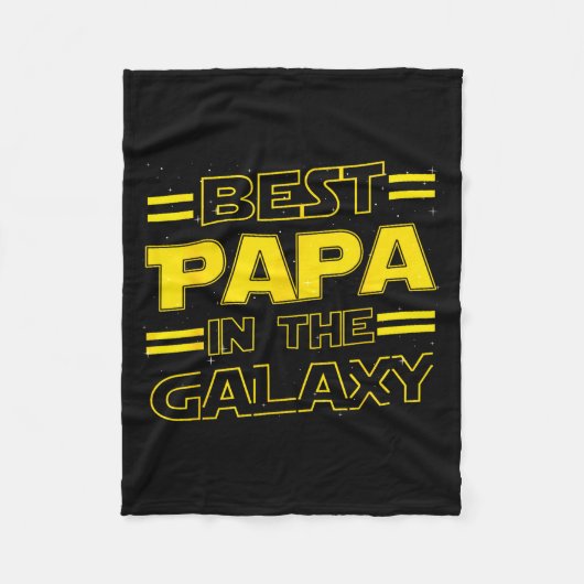 Papa In The Galaxy Funny Fathers Day Gift For Men  フリースブランケット (正面)