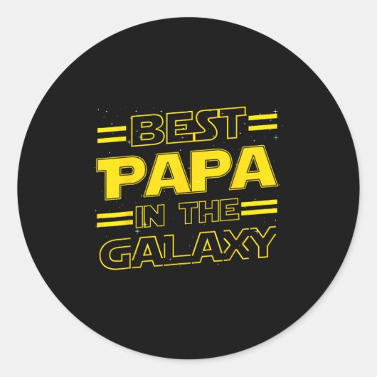 Papa In The Galaxy Funny Fathers Day Gift For Men  ラウンドシール (正面)