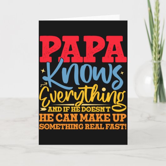 Papa Know Everything Fathers Day Cool Father Funny カード (正面)