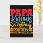 Papa Know Everything Fathers Day Cool Father Funny カード (黄色い花)