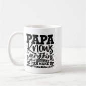 Papa Know Everything Fathers Day Cool Father Funny コーヒーマグカップ (左)