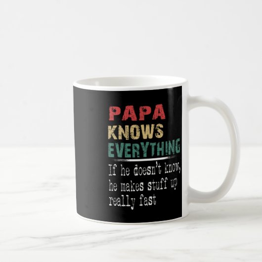 Papa Knows Everything - Christmas Grandpa Gift  コーヒーマグカップ (右)