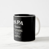 Papa Knows Everything - Funny Fathers Day ツートーンマグカップ (正面右)