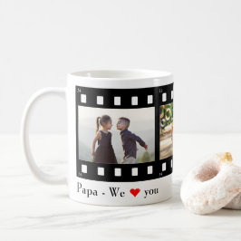 Papa Love Youフォトフィルムストリップコラージュテンプレート コーヒーマグカップ