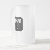 Papa Monogramme personnalisable フロストグラスビールジョッキ (正面左)