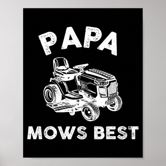 Papa Mows Funny Lawn Mower Father's Day Grandpa  ポスター (正面)
