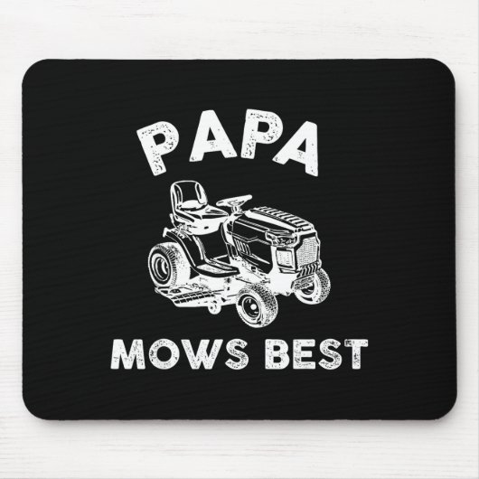 Papa Mows Funny Lawn Mower Father's Day Grandpa  マウスパッド (正面)