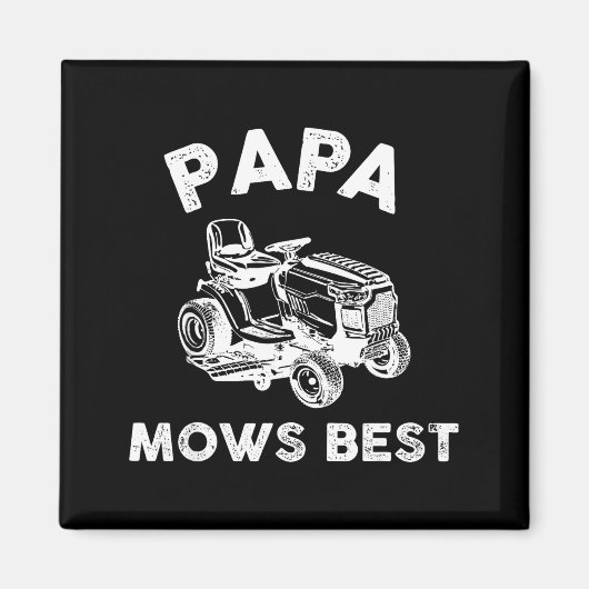Papa Mows Funny Lawn Mower Father's Day Grandpa  マグネット (正面)